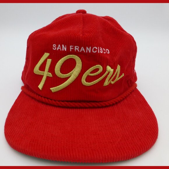 San Francisco 49ers Red Corduroy Snap Back Hat - Picture 12 of 15